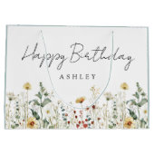 Zomer Wildflower Field Verjaardag Groot Cadeauzakje (Achterkant)