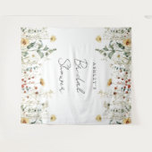 Zomer Wildflower Field Vrijgezellenfeest Achtergro Wandkleed (Voorkant (horizontaal))