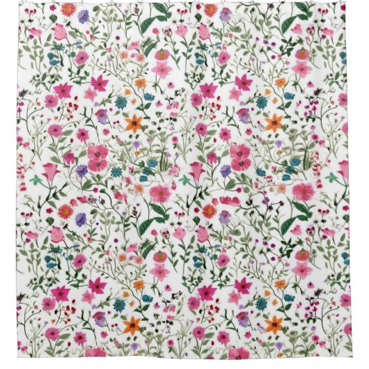 Zomer Wildflower Garden Douchegordijn (Voorkant)