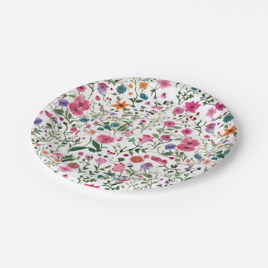 Zomer Wildflower Garden Papieren Bordje (Gekanteld)