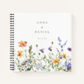 Zomer Wildflower Garden Wedding Guest Book Notitieboek (Voorkant)