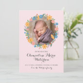 Zomer Wildflower Geboorteaankondiging Aankondiging (Staand voorkant)