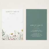 Zomer Wildflower Oorbel Ketting Display Kaart (Voorkant /achterkant)