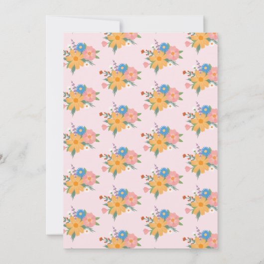 Zomer Wildflower Roze Bruids Douche Uitnodiging (Achterkant)