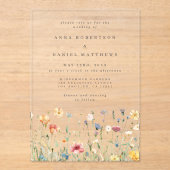 Zomer Wildflower Tuin bruiloft Acryl Uitnodigingen (Voorkant)