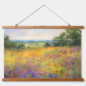 Zomer Wildflower Valley Landschap Bloom Art Hangend Wandkleed (Voorkant)