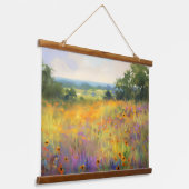 Zomer Wildflower Valley Landschap Bloom Art Hangend Wandkleed (Gebogen)