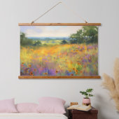 Zomer Wildflower Valley Landschap Bloom Art Hangend Wandkleed (Slaapkamer)