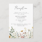 Zomer Wildflower veld bruiloft details Informatiekaartje (Voorkant)