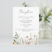 Zomer Wildflower veld bruiloft details Informatiekaartje (Staand voorkant)