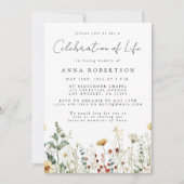 Zomer Wildflower Viering van het leven begrafenis Kaart (Voorkant)