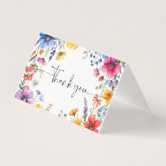 Zomer WildFlowers Baby shower Dank u kaart (Voorkant)