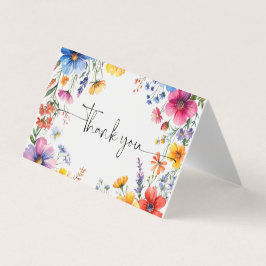 Zomer WildFlowers Baby shower Dank u kaart