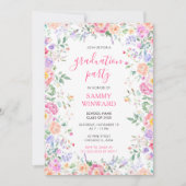 Zomer Wildflowers Bloemen Afstudeerfeest Kaart (Voorkant)