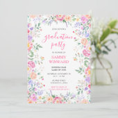 Zomer Wildflowers Bloemen Afstudeerfeest Kaart (Staand voorkant)