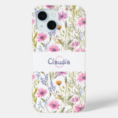 Zomer Wildflowers Botanische Tuin Monogrammed Case-Mate iPhone Case (Achterkant)