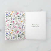 Zomer Wildflowers Denken aan jou Kaart (Binnen)