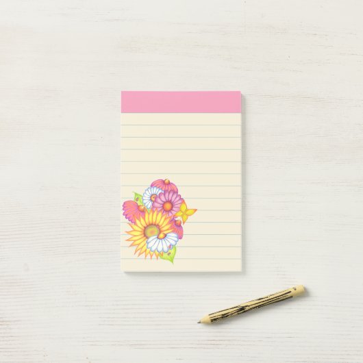 Zomer Wildflowers Post It Notes (Op bureau)