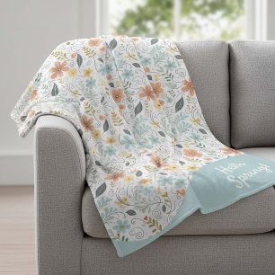 Zomer Wildflowers & Swirls ID1064 Fleece Deken