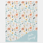 Zomer Wildflowers & Swirls ID1064 Fleece Deken (Voorkant)