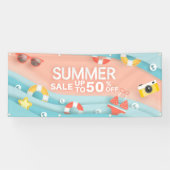 Zomer winkelstrand 50% korting op verkoop spandoek (Horizontaal)