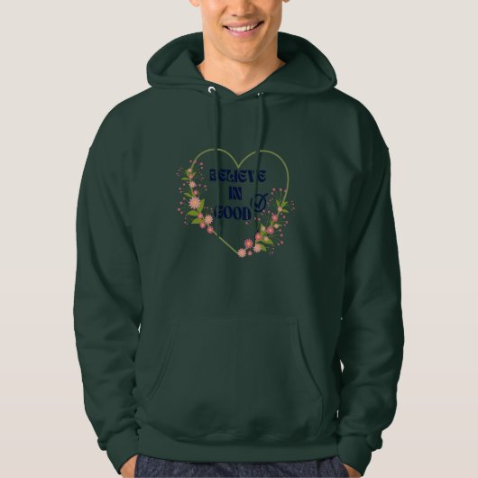 Zomer Winter Unisex Bloemen Hart Quote B I G Hoodie (Voorkant)