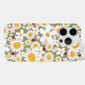 Zomer Witte Dagen en Rode Ladybugs op bruin Case-Mate iPhone Case (Achterkant (horizontaal))