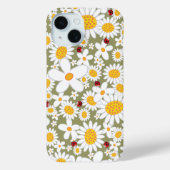 Zomer Witte Dagen en Rode Ladybugs op bruin Case-Mate iPhone Case (Achterkant)