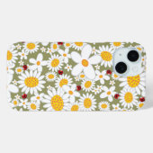 Zomer Witte Dagen en Rode Ladybugs op bruin Case-Mate iPhone Case (Achterkant (horizontaal))