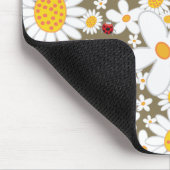 Zomer Witte Dagen en Rode Ladybugs op bruin Muismat (Hoek)