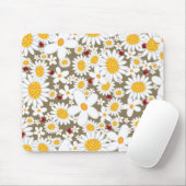 Zomer Witte Dagen en Rode Ladybugs op bruin Muismat (Met muis)