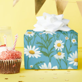 Zomer Witte Dagen op Aqua Cadeaupapier