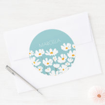 Zomer Witte Kosmos Bloemen Aangepaste naam