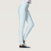 Zomer Witte Polka Dots op Pastel Blauw Leggings (Rechts)