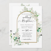 Zomer Witte Rozen Smaragd Salie Groene Bladeren TR Kaart (Voorkant / Achterkant)