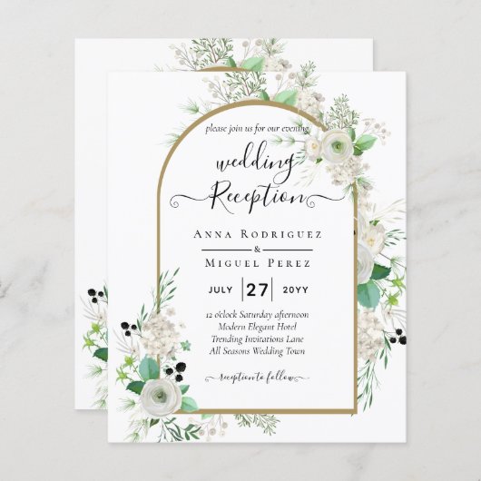 Zomer Witte Rozen Smaragd Salie Groenelementen TRO (Voorkant / Achterkant)