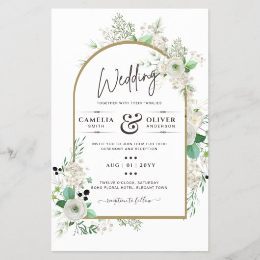 Zomer Witte Rozen Smaragd Salie Groenelementen TRO Flyer (Voorkant)