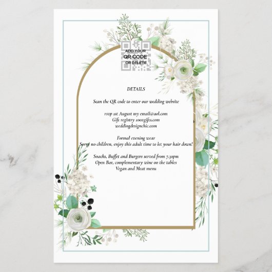 Zomer Witte Rozen Smaragd Salie Groenelementen TRO Flyer (Achterkant)