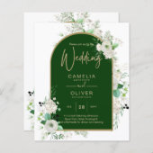 Zomer Witte Rozen Smaragdgroene Bruiloft (Voorkant / Achterkant)