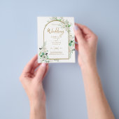 Zomer Witte Rozen Smaragdgroene Bruiloft Flyer (Hand)