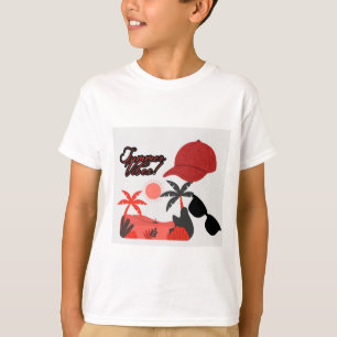 Zomer witte T-shirt met korte mouwen voor jongens