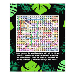 Zomer Woord Zoeken Puzzel Foto Afdruk