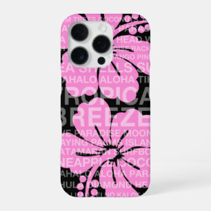 Zomer Woorden Hawaiian Hibiscus Roze iPhone 16 Pro Hoesje