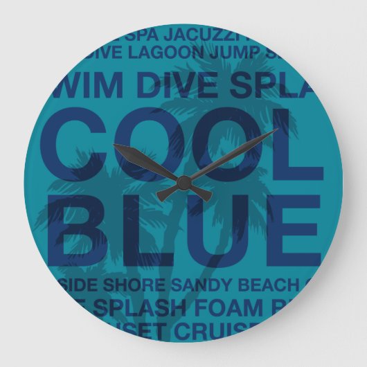 Zomer Woorden Poolside en Palm Tree klokken (Voorkant)