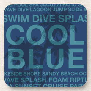 Zomer woorden Poolside en Palm Tree-Onderzetters Onderzetter