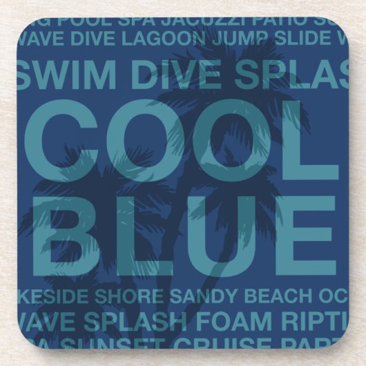Zomer woorden Poolside en Palm Tree-Onderzetters Onderzetter (Voorkant)