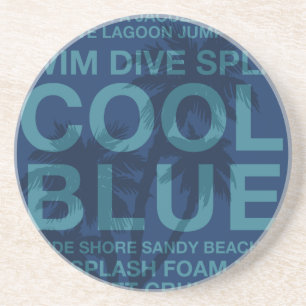 Zomer woorden Poolside en Palm Tree-Onderzetters Zandsteen Onderzetter