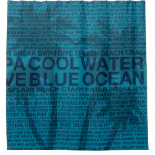 Zomer woorden Poolside en palmboom Douchegordijn (Voorkant)