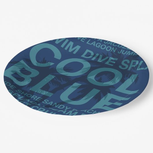 Zomer woorden Poolside en palmboom Papieren Bordje (Gekanteld)