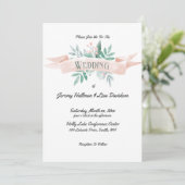 Zomer Zacht Roze Huwelijk Kaart (Staand voorkant)